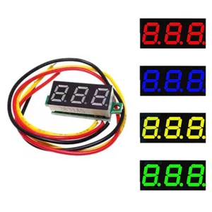 DC 0-100V 0.28" LED Voltmeter Display Voltage Panel Meter Blue Red 3 Wires - Picture 1 of 17