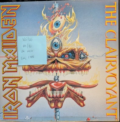 Iron Maiden The Clairvoyant Vinyl Record VG/VG 12EMG79 1988 - Image 1 of 2