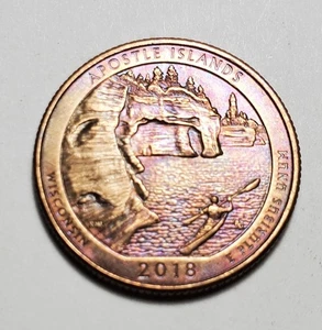 Tonificado 2018 P Apostle Islands ATB Washington Quarter Unc #C9428 - Imagen 1 de 2