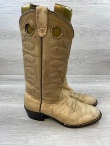 Vintage Texas Women's 8.5 Brown Western Leather Boot Cowgirl Mid-Calf Comfort - Picture 1 of 12