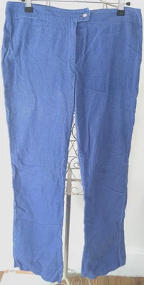 Vintage Bayliss & Knight Wide Leg Jeans Cotton Corduroy UK 12 Blue Pockets Zip - Image 1 of 4