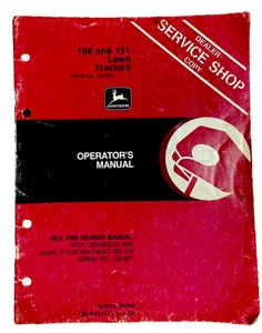 John Deere 108 111 Tractor OMM84312 Operator Manual Book - Picture 1 of 8