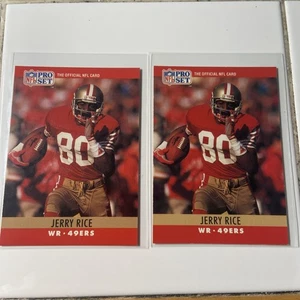 Juego de 2 Jerry Rice 1990 Pro Set #295 San Francisco 49ers Salón de la fama - Imagen 1 de 2