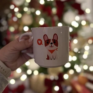 Threshold French Bulldog Love Ceramic White Coffee Mug W/ Dog & Red Heart - Picture 1 of 5