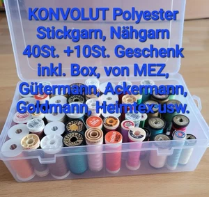 KONVOLUT Stick-und Nägarne 40St. 100% Polyester Farbmix Inkl Box Gebraucht. - Bild 1 von 5