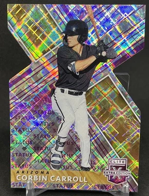 2019 Panini Elite Extra Edition Purple Die-Cut /125 Corbin Carroll #16 Rookie RC - Image 1 of 4