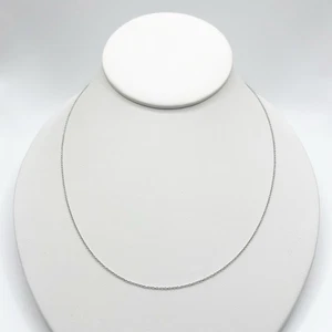 Le Vian 14k White Gold Chain Necklace 18" Cable Link 1.2 Grams Lobster Clasp 585 - Picture 1 of 8