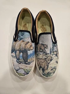 Scarpe da skate Vans Classic Slip On Cali Tapestry Bears Forest Sneakers M 6 W 7,5 - Foto 1 di 6