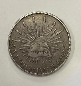 Mexico - 1904 CnMH Large Silver Peso - Picture 1 of 5