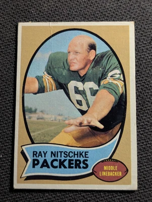 1970 Topps #55 Ray Nitschke Green Bay Packers Football Card-VG+/EX - Image 1 of 2