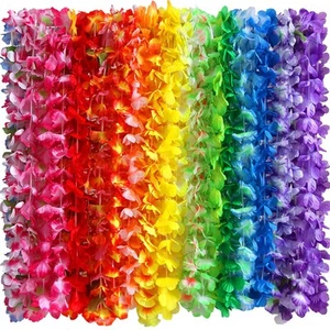 36 Counts Hawaiian Leis Necklace Tropical Luau Hawaii Silk Flower Lei Theme P... - Picture 1 of 9