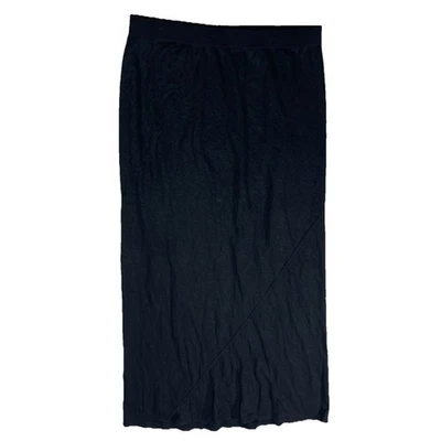 Maxi Falda Eileen Fisher Talla Mediana Algodón Orgánico Tejido Cáñamo Elástico Negra A15 Foto 1 de 4