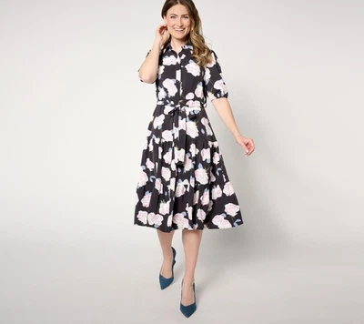 nicole by Nicole Miller Tiered Shirt Dress Rose Gallica M New - Image 1 of 4