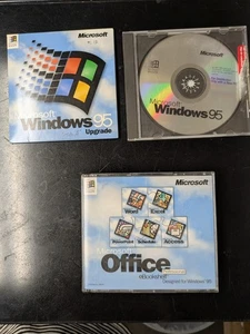Microsoft Windows 95, 95 Upgrade & Office CD-ROMs with keys - Afbeelding 1 van 4