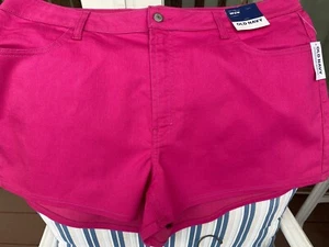 OLD NAVY HIGH-WAISTED WOW JEAN SHORT polarized pink 3" INSEAM SZ 20~NWT - Picture 1 of 3