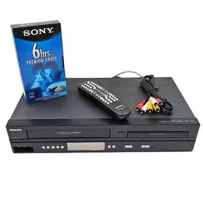 Philips DVP3345VB/F7 VCR & DVD Combo VHS Recorder Player w/Remote Tested A+ - Image 1 of 4