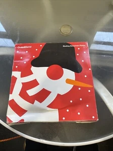 Crate & Barrel Skating Snowman Platter 13" 436-178 France Never Used in Box* - Picture 1 of 5