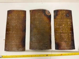 Lot of 3 ANTIQUE FIRE EXTINGUISHER BRASS PLATE TAG - Buffalo NY Portland OR - Picture 1 of 10