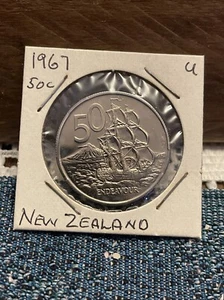 Moneda de 50 centavos Nueva Zelanda 1967 Reina Isabel Il - Imagen 1 de 2