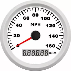85mm GPS Speedometer 160MPH Stainless for Auto Truck Motorcycle Boat 9-32V White - Picture 1 of 7