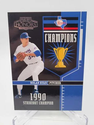 Nolan Ryan 2004 Playoff Honors Champions #C-8 #/1990 SN Texas Rangers - Image 1 of 2