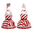 Kids Girl's Leotard Dresses With Hat Stage Christmas Outfits And Headwear Tutu