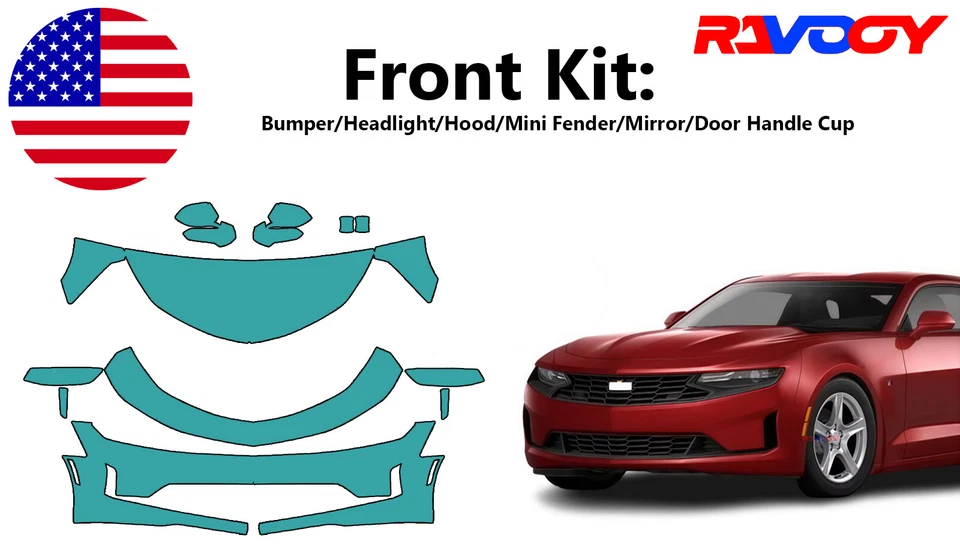 For Chevrolet Camaro LS LT 2019-2024 Front Paint Protection Film PreCut Kit PPF - Image 1 of 4