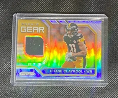2020 Prizm Chase Claypool Silver Prizm Rookie Gear Jersey RC #25 Steelers - Image 1 of 2