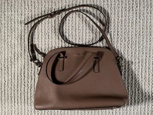 Kate Spade Cedar Street Maise Satchel Bag Brown Leather Crossbody Purse - Picture 1 of 14