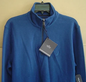 NWT $80 NAUTICA S WINDWARD HALF ZIP JERSEY CHAQUETA Estate Blue K63228 - Imagen 1 de 4