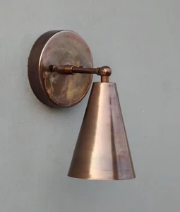 1 Light Antique Wall Sconce | Mid Century Modern Antique Italian Cone Wall Light - Picture 1 of 12