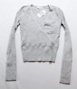 Ultra Flirt Junior Women's Cable Knit Cropped Sweater Light Heather Grey Small - Picture 1 of 3