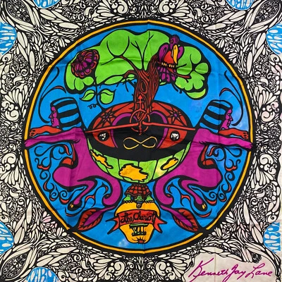 Kenneth Jay Lane Tarot Psicodélico Seda Bufanda Carro VII Años 70 Japón RN# 15542 Foto 1 de 4