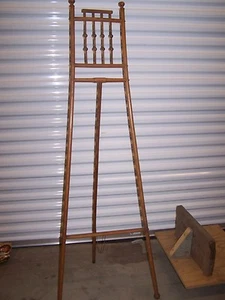Victorian "Stick and Ball" oak easel - with period brass hardware - pristine!! - Picture 1 of 7