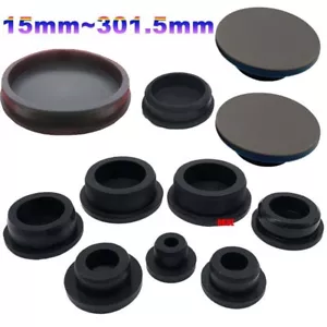 Round Silicone Rubber Seal Hole Plugs Blanking End Caps Sealing Bungs Tube Black - Picture 1 of 22