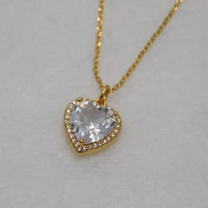 Kate Spade Jewelry Stuning Cut crystals CZ Heart pendant Necklace Wedding Gift - Picture 1 of 10