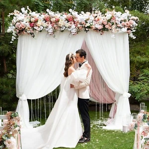 Fomcet 8FT x 8FT Backdrop Stand Heavy Duty with Base, White Portable Adjustable - Picture 1 of 7