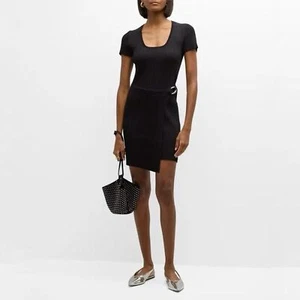 SIMKHAI Melody Wickelrock Strick Minikleid in Schwarz Größe L - Bild 1 von 7