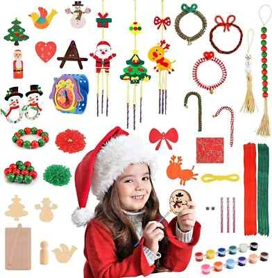 Christmas Advent Calendar Craft DIY Making kit Kids Wooden Painting Non Choc - Image 1 of 4