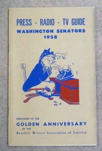 WASHINGTON SENATORS MLB BASEBALL MEDIA GUIDE - 1958 - EX/NM SHAPE - Picture 1 of 1
