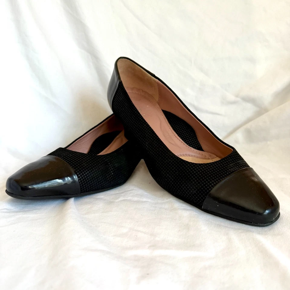 BEAUTIFEEL Women's Rebecca Heels Black Patent Herringbone Leather Cap Toe EU 38 - Image 1 of 4