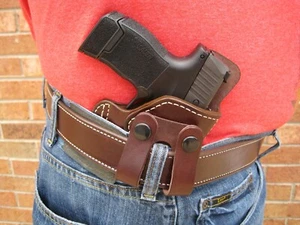 USA In The Waistband IWB Leather Belt Loop High Ride Holster CCW: Choose Gun - 1 - Picture 1 of 10