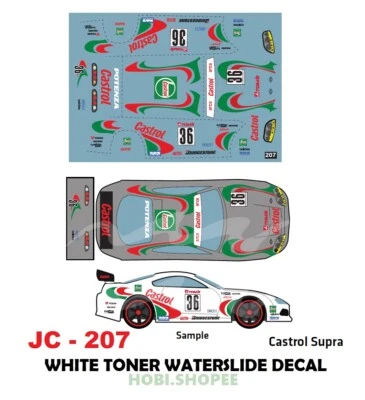 JC-9207 White Toner Waterslide Decals For Custom 1:64 Diecast Cars - Image 1 of 4