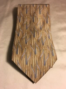 Geoffrey Beene Blue & Beige Silk Tie - Picture 1 of 5