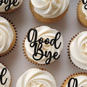 Good Bye Cupcake Toppers Cake New Job Decoration Gift Moving Retirement Party - Picture 1 of 3