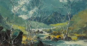 Charles Wyatt Warren (Welsh) - Original Oil Painting - Afon Llugwy, North Wales. - Picture 1 of 11
