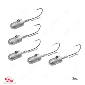 Cantidad 5 Pesca 3oz Cabeza de Plantilla de Bala 8/0 MUSTAD 32786 Níquel 2x Fuerte Liso - Imagen 1 de 6