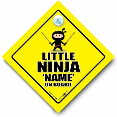 IWANTTHATSIGN.COM Little NINJA On Board Autoschild, PERSONALISIERTES Baby On Board Schild, CUSTOM Autoschild