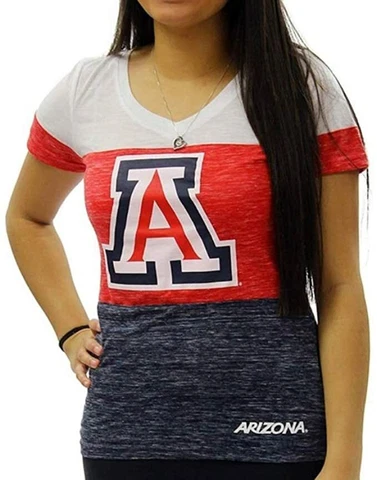 NCAA Arizona Wildcats Women Tri-Color T-Shirt Cover