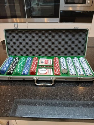 Poker Chip Set -  With Aliminium Storage/Carry Case - Casino Grade Chips  - Image 1 of 4